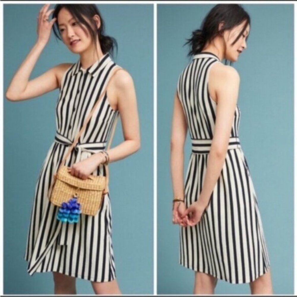 Maeve Anthropologie Striped Shirtdress XS